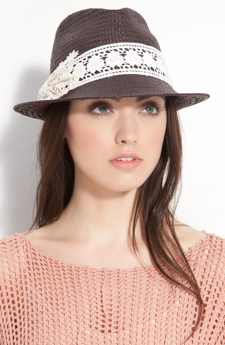 San Diego Hat Lace Bow Straw Fedora | Nordstrom