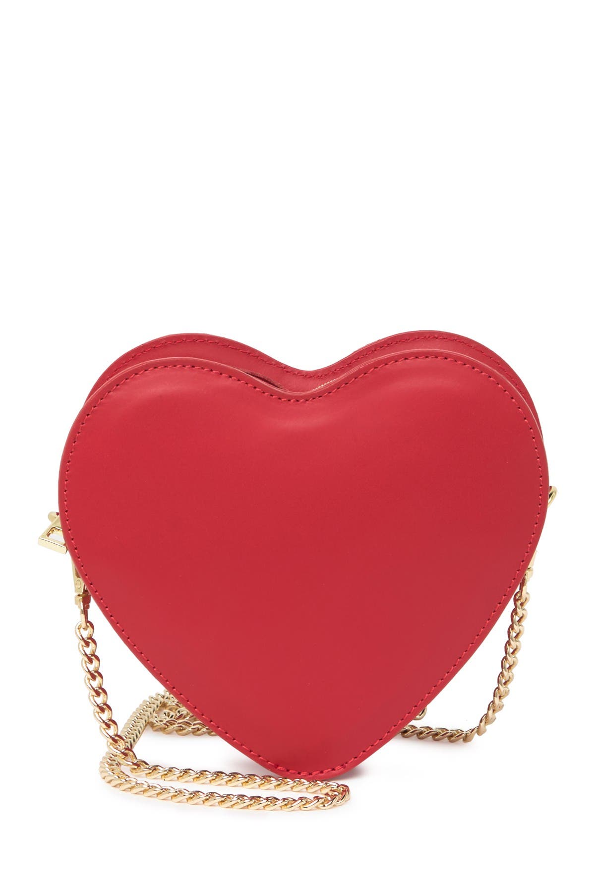 Markese Leather Heart Chain Crossbody Bag In Red | ModeSens
