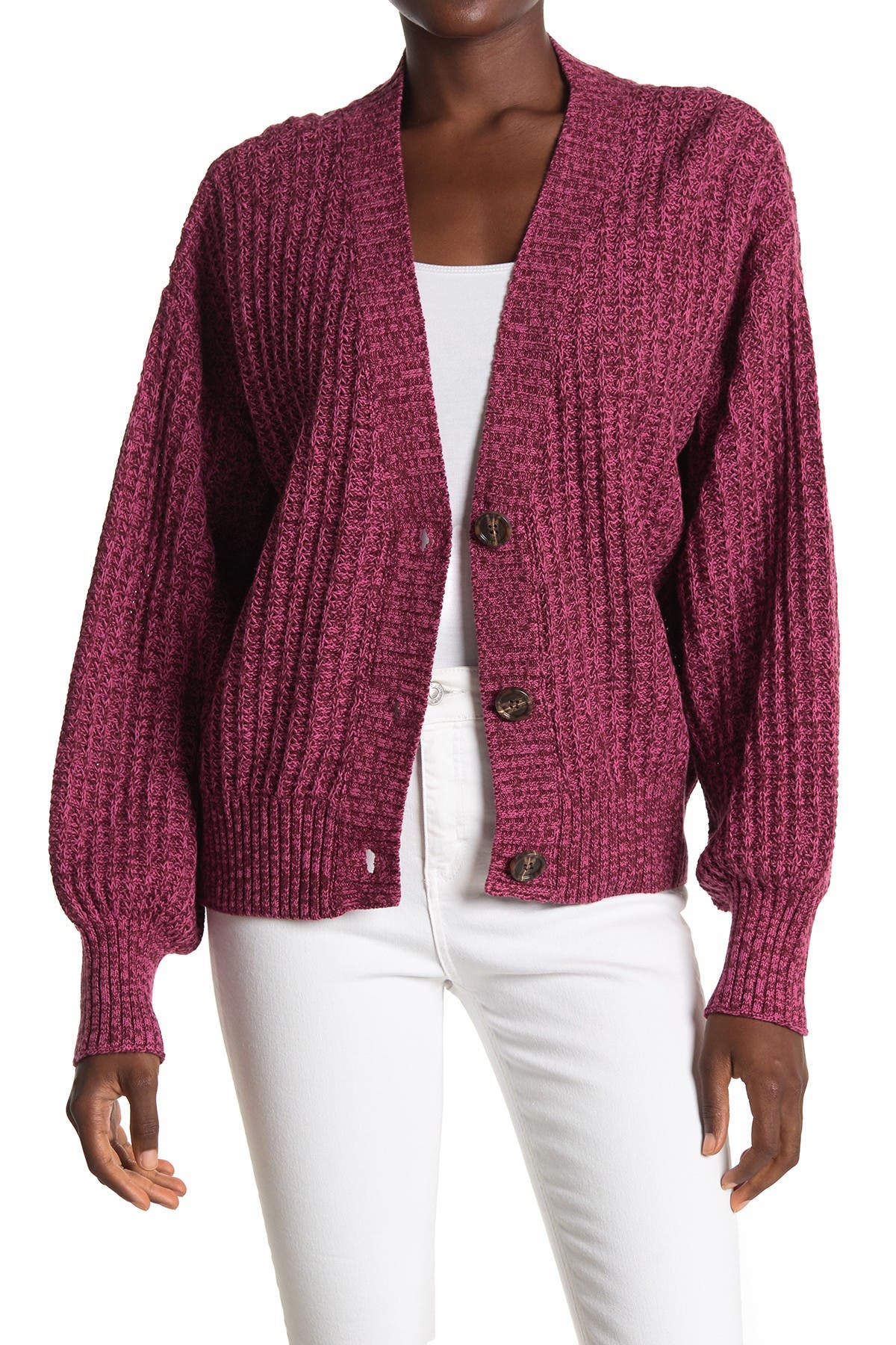 women's balloon sleeve cardigan