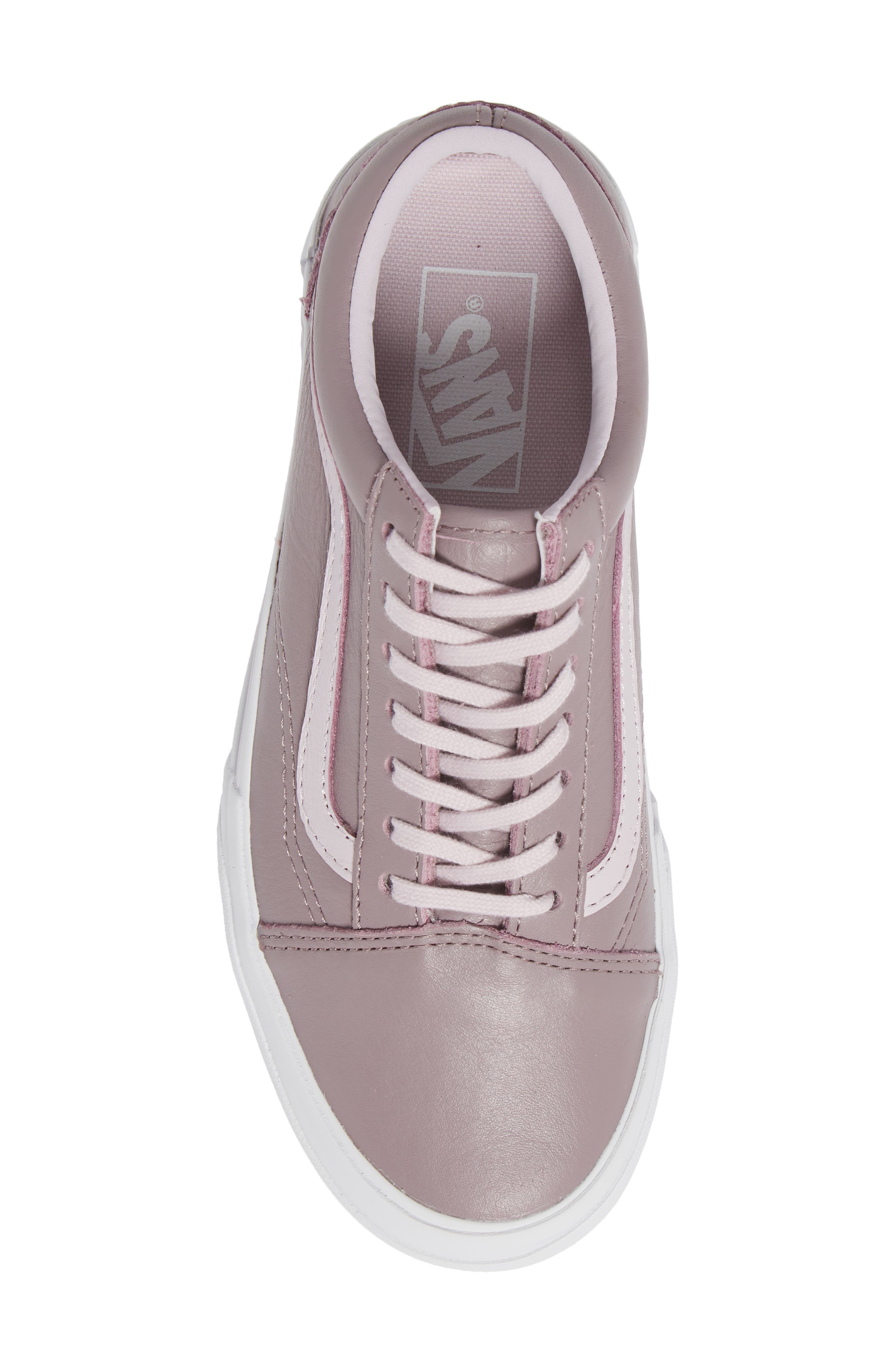 Vans Tumbled Leather Old Skool Stacked (Purple Dove/True White) 6