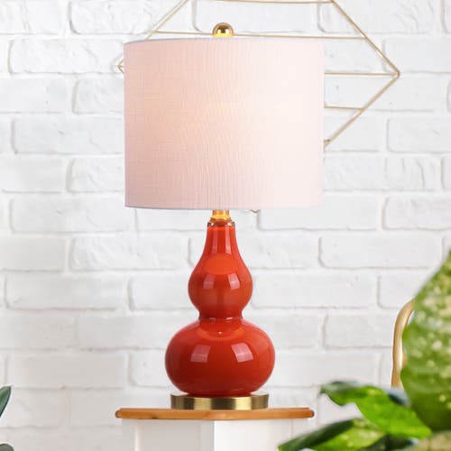 Jonathan Y Anya Mini Glass Led Table Lamp In Sunset Orange
