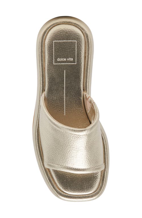 Shop Dolce Vita Aisha Platform Slide Sandal In Gold Metallic Leather