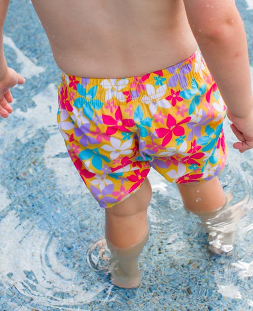 Ruggedbutts Baby Boys Upf50+ Swim Trunks In Endless Summer Floral