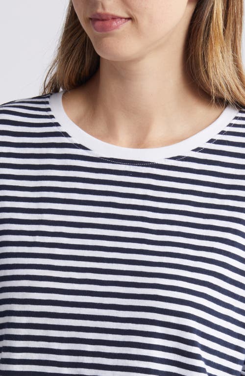 Shop Caslonr Caslon(r) Relaxed Organic Cotton Boyfriend T-shirt In Navy- White Brooke Stripe