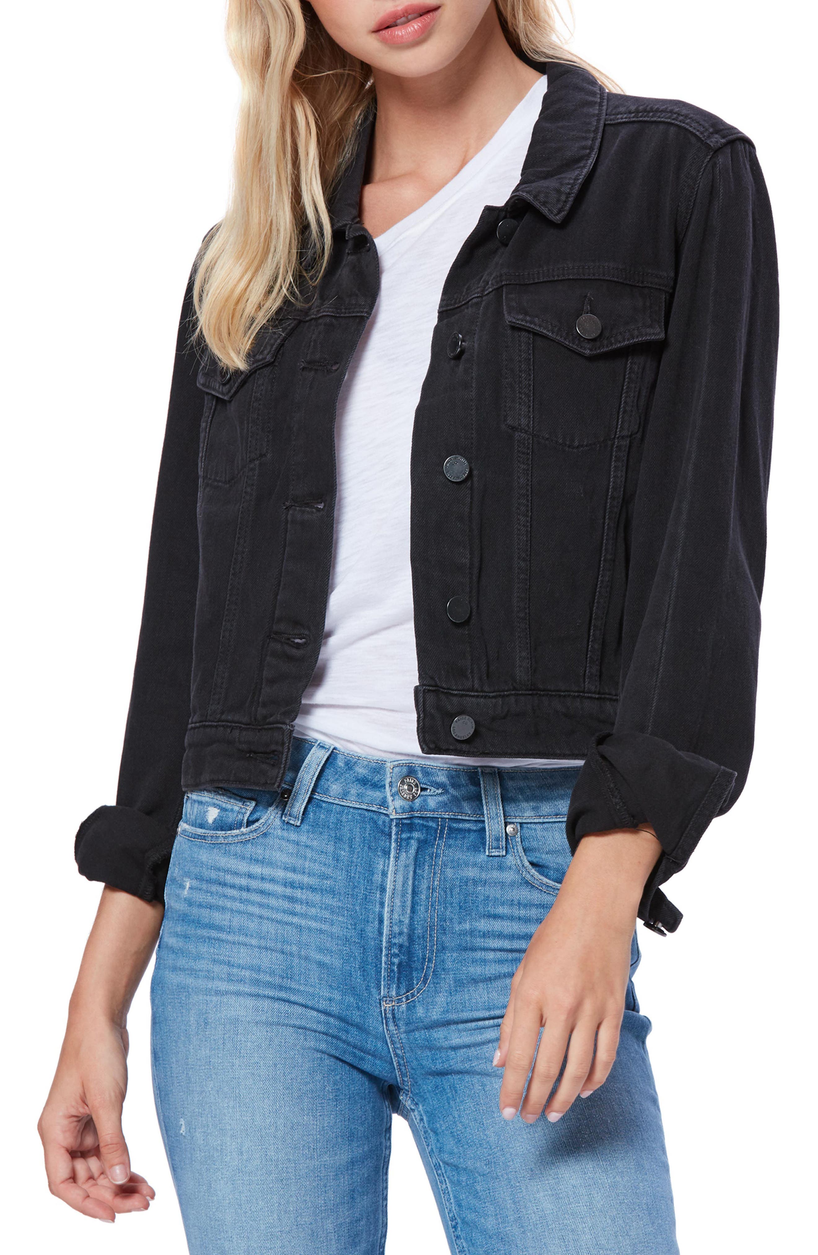 paige black denim jacket