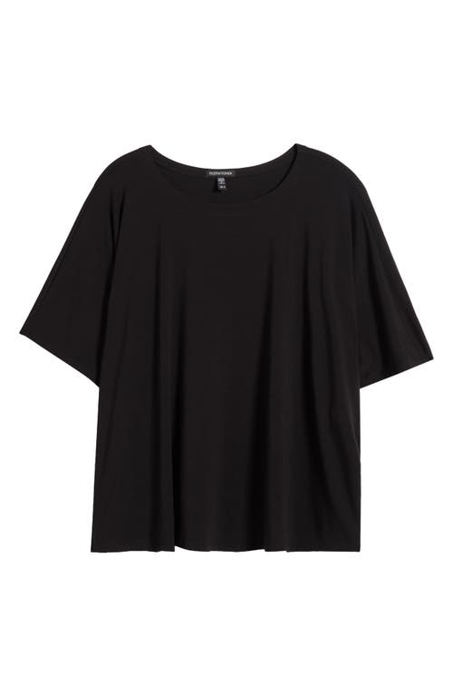 Shop Eileen Fisher Oversize Crewneck Jersey Top In Black