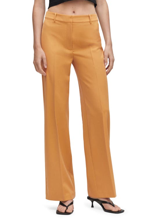 MANGO Straight Leg Trousers in Ochre at Nordstrom, Size 6