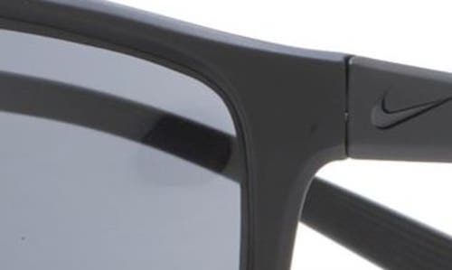 Nike Adrenaline 66mm Rectangular Sunglasses In Matte Black/black/dark Grey