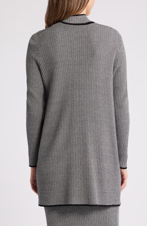Anne Klein Oversize Longline Cardigan In Anne Black/anne White