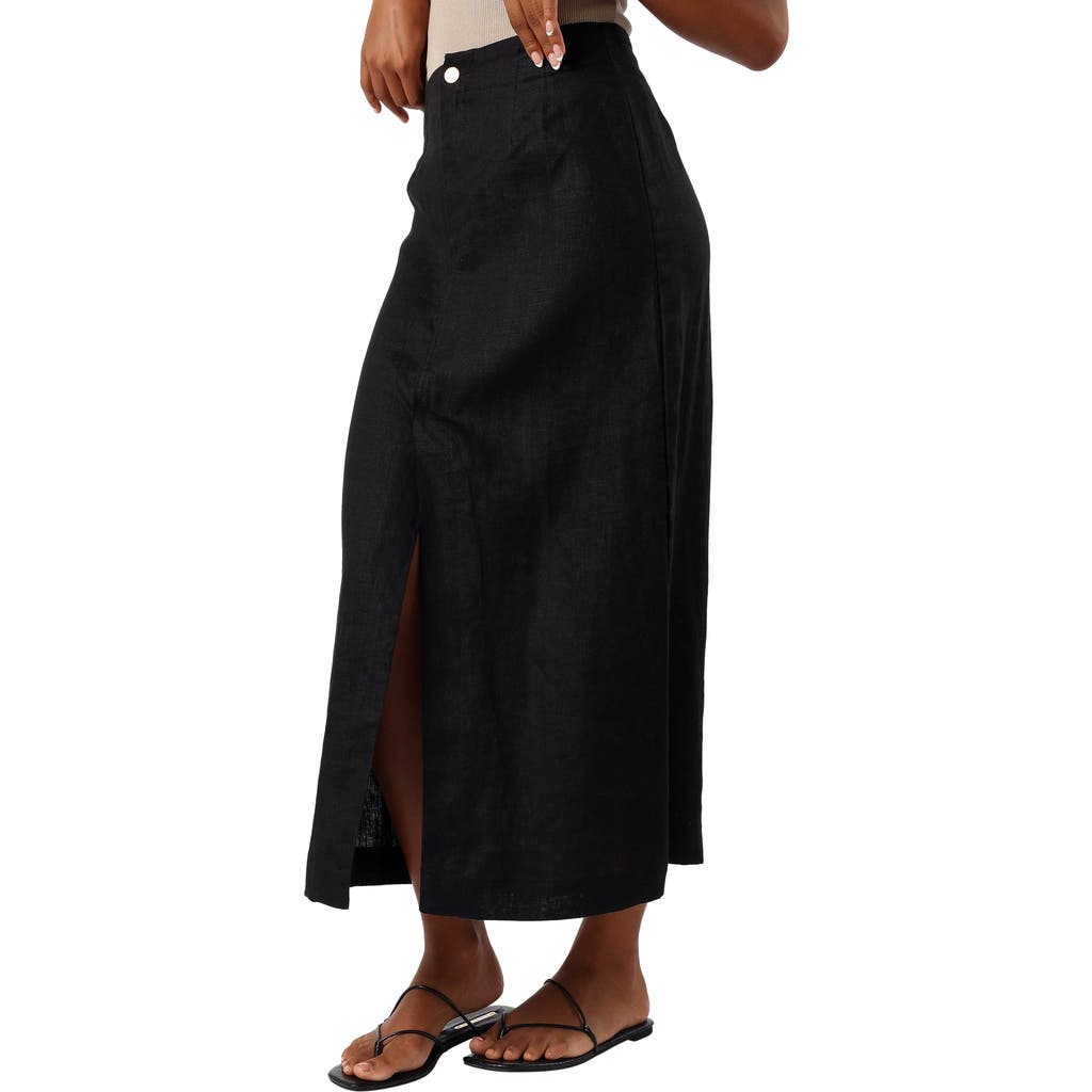 Petal And Pup Petal & Pup Finley Linen Maxi Skirt In Black