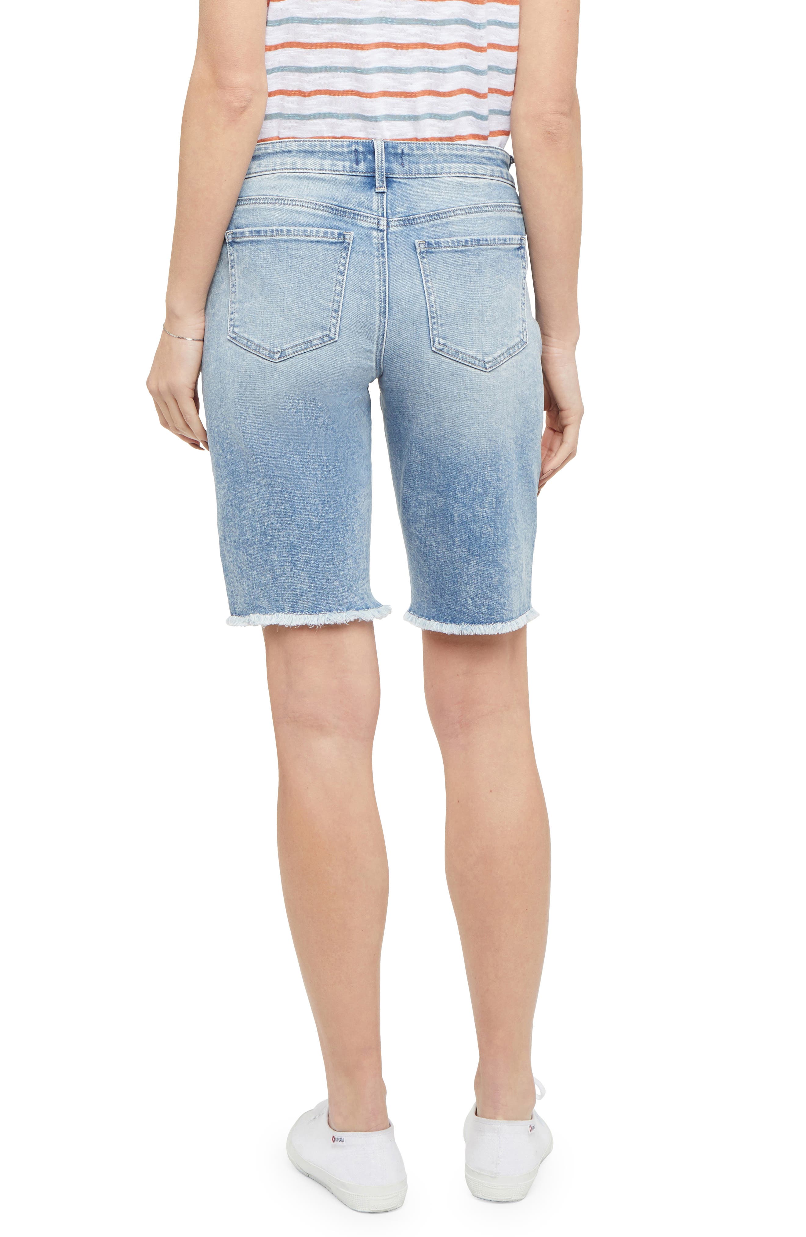 NYDJ Fray Hem Boyfriend Denim Shorts 