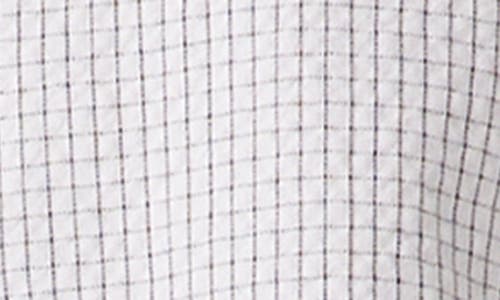 Shop Eileen Fisher Classic Collar Check Organic Cotton Button-up Shirt In White