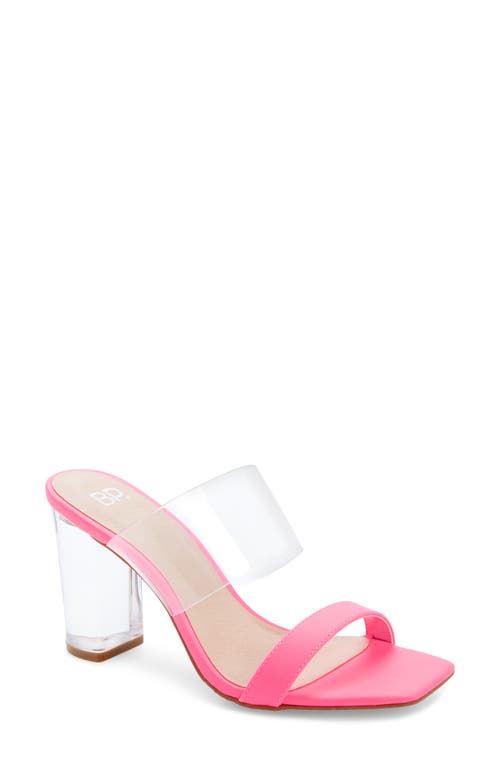 BP. Naomi Sandal in Neon Pink Faux Leather