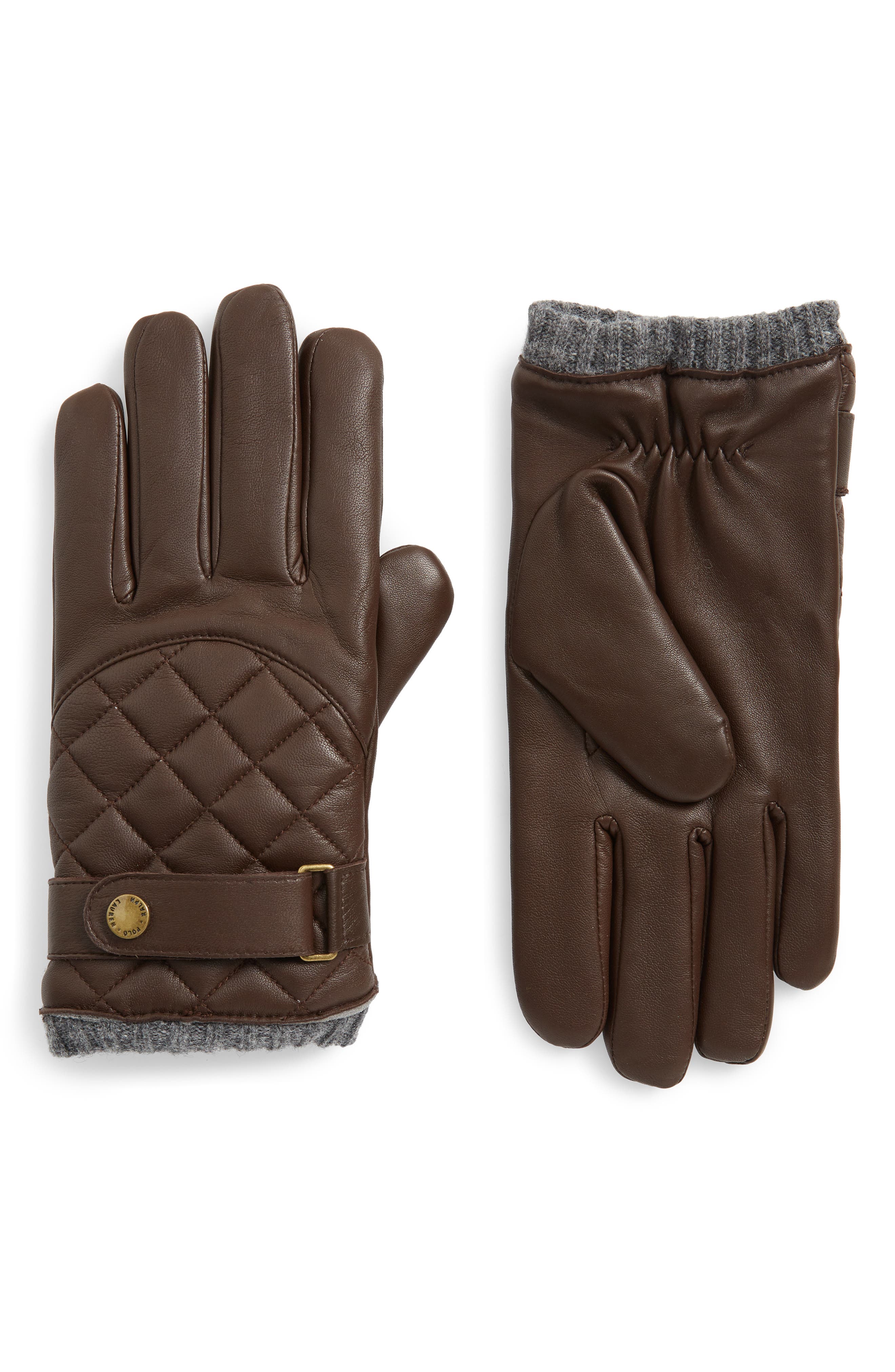 ralph lauren quilted leather gloves