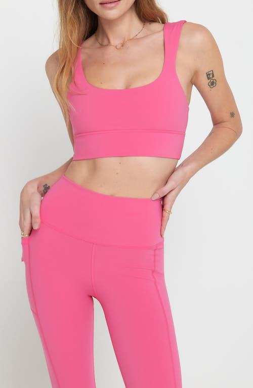 Shop Spiritual Gangster Salem Longline Sports Bra In Wildflower Pink