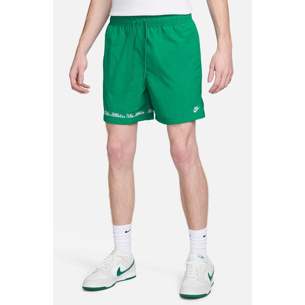 Nike Club Flow Embroidered Nylon Shorts In Green
