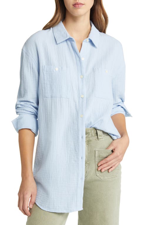 caslon(r) Long Sleeve Cotton Button-Up Shirt in Blue Cashmere