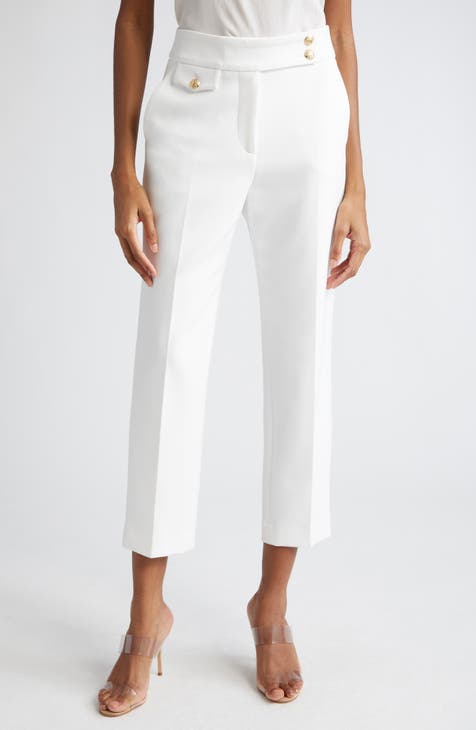 Capris for Women Casual Summer 2023，Womens Linen Pants High Waisted Loose  Crop Pants Drawstring Elastic Cropped Trouser (Color : White, Size :  3X-Large) : : Clothing, Shoes & Accessories