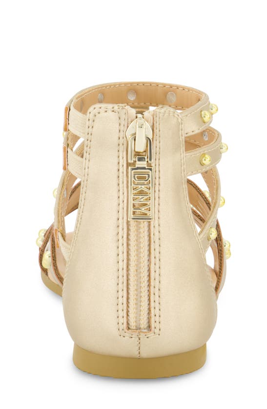 Shop Dkny Kids' Cassie Studded Sandal In Soft Gold