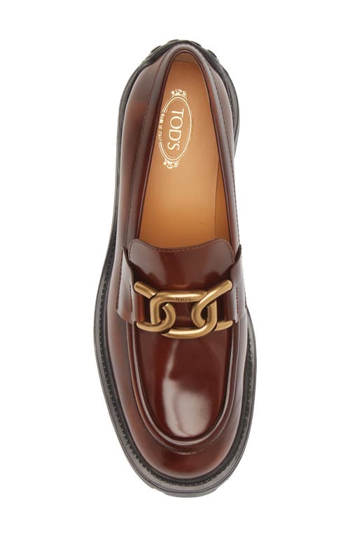 Tod's Leather Loafers In Cuoio Scuro