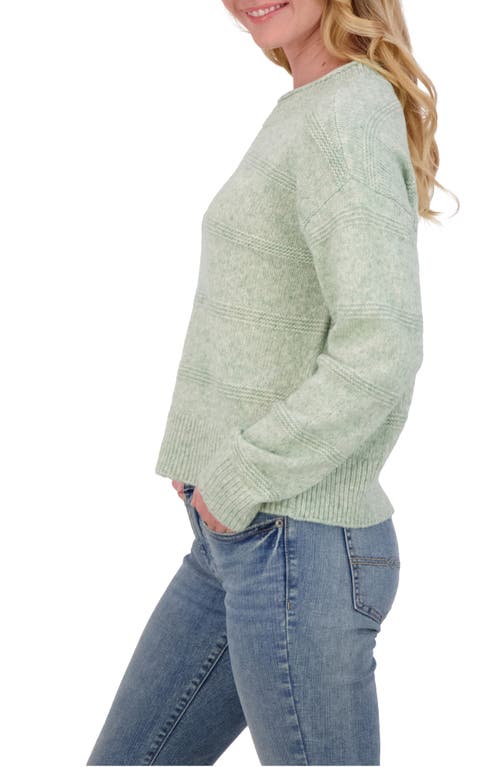 Lucky Brand Textured Crewneck Sweater In Green Bay