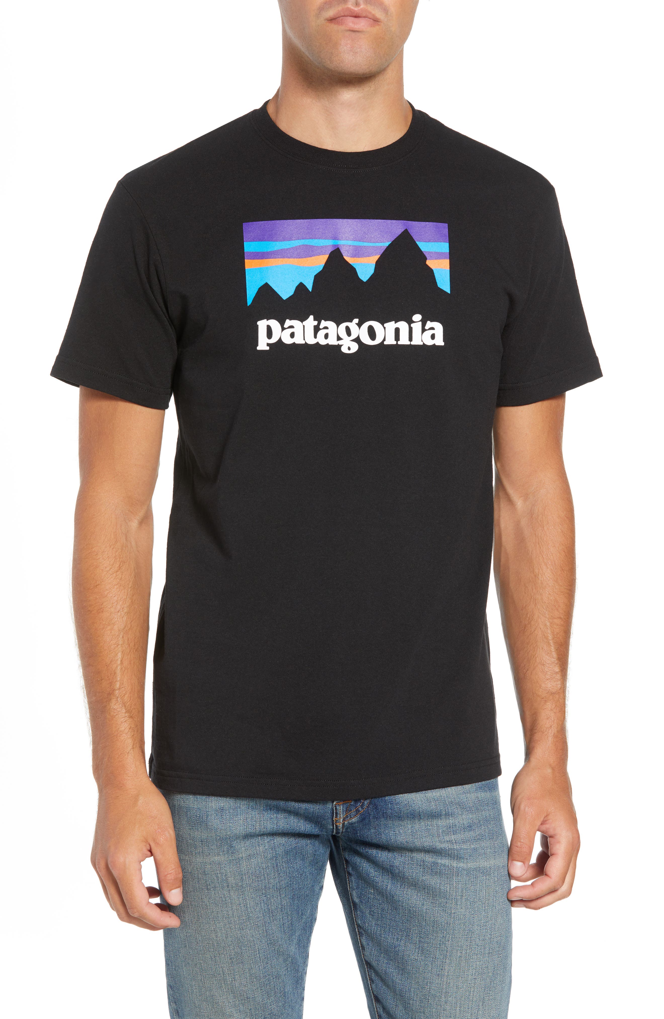 patagonia shop sticker t shirt