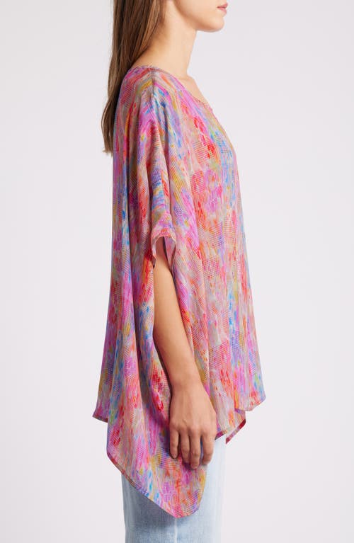 Apny Print Dolman Sleeve Top In Pink Multi