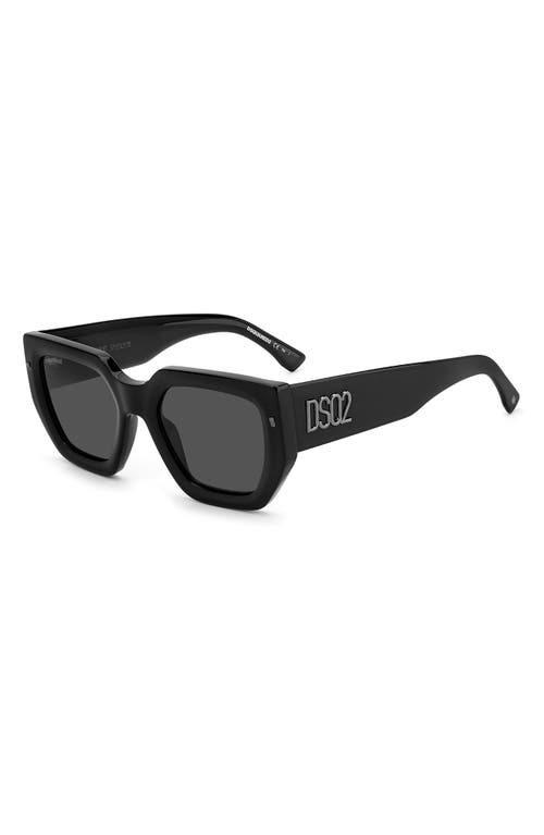 Shop Dsquared2 53mm Rectangular Sunglasses In Black/grey Shaded