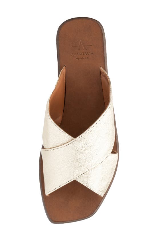 Aquatalia Britt Water Repellent Slide Sandal In Platino