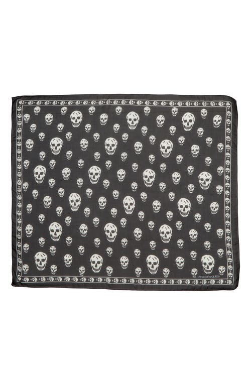 Shop Alexander Mcqueen Skull Silk Scarf In Black/ivory