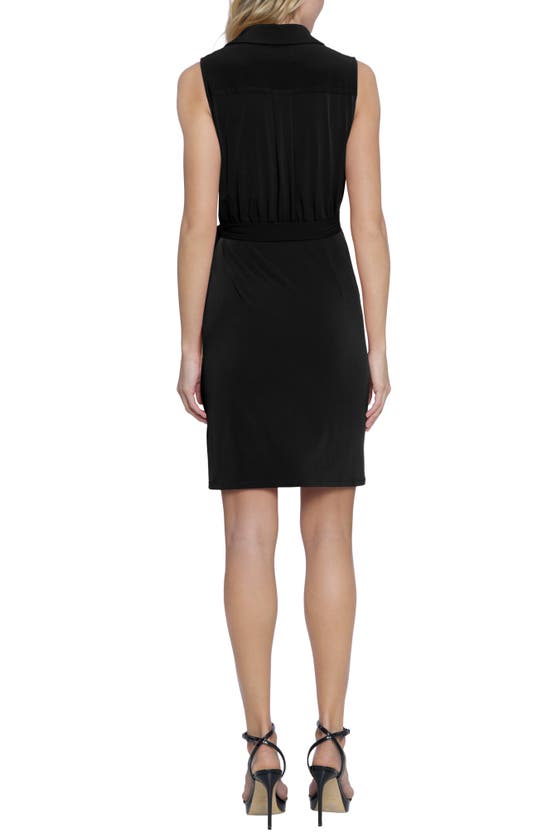 Shop Donna Morgan For Maggy Sleevelss Wrap Dress In Black