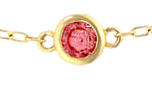 House Of Frosted Multistone Station Necklace In Gold/garnet