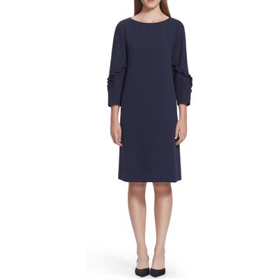 Lafayette 148 New York Abigail Finesse Crepe Dress, Blue