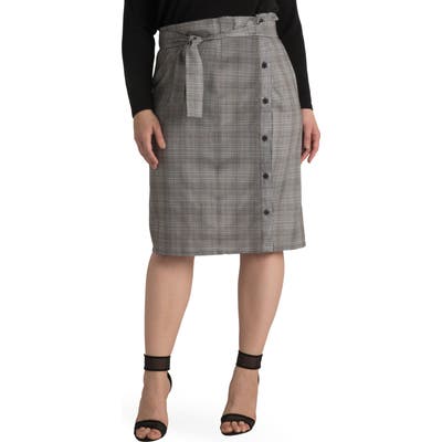 Plus Size Standards & Practices Tilly Paperbag Skirt, Grey