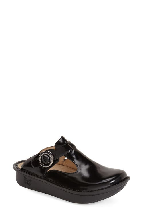 Shop Alegria By Pg Lite Classic Clog In Black Waxy Leather