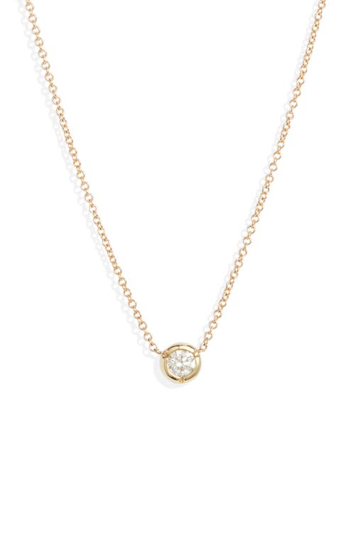 Bony Levy Small Bezel Diamond Solitaire Necklace In Yellow Gold/diamond