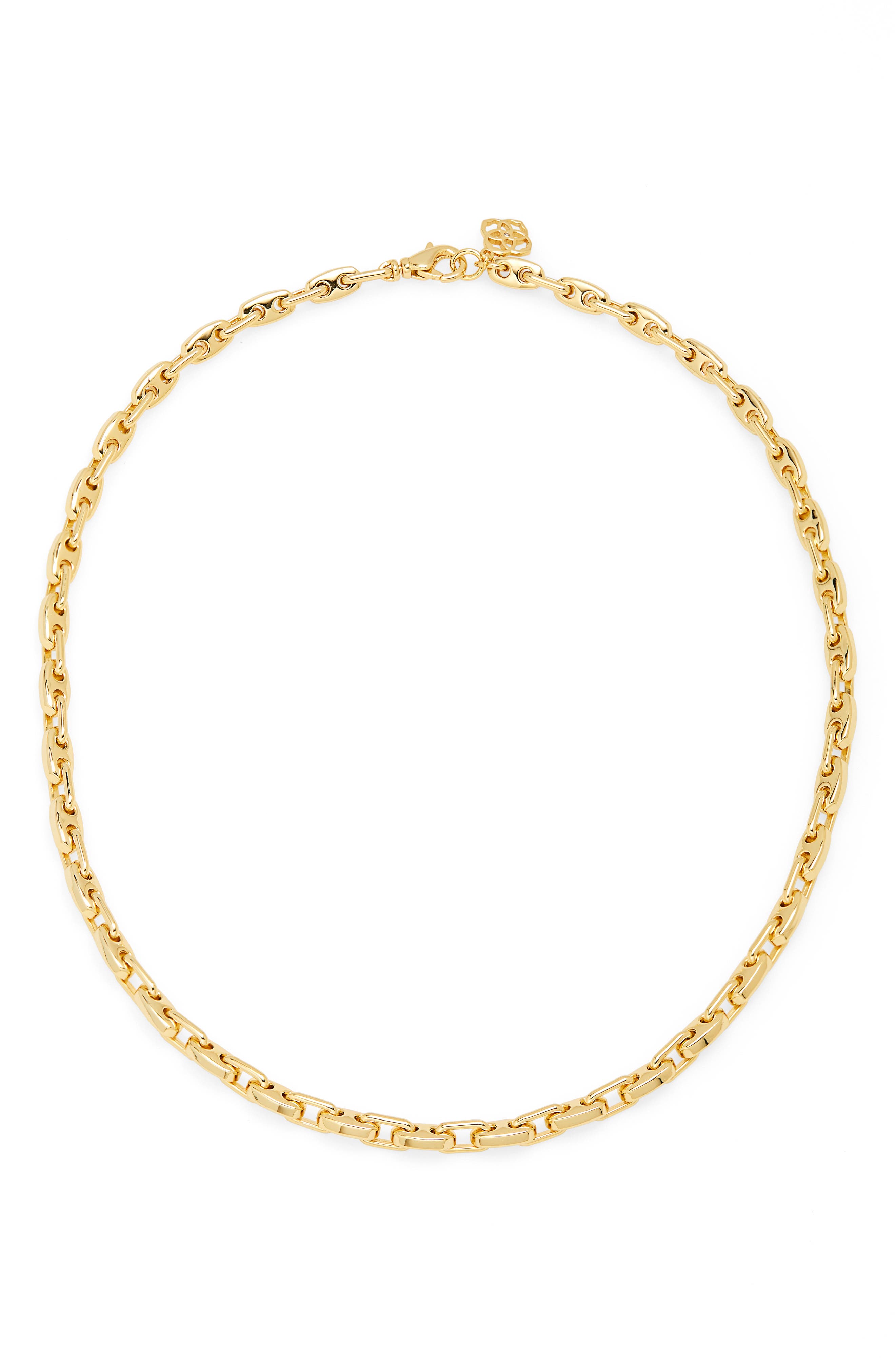Women’s Short Orange Acrylic Chain Link Necklace 