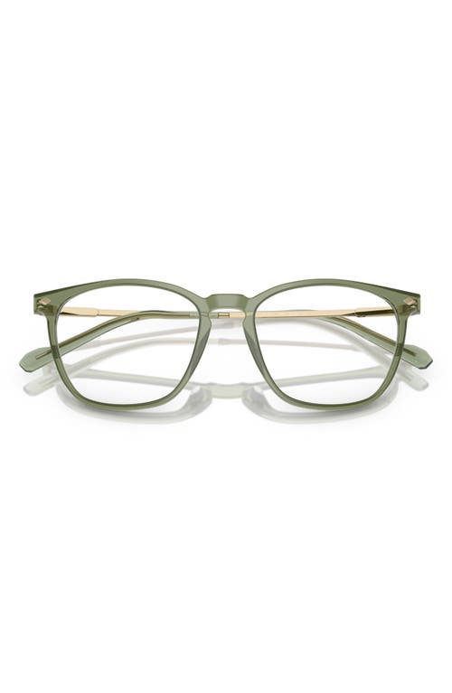 Vogue 51mm Pillow Optical Glasses In Transparent Green
