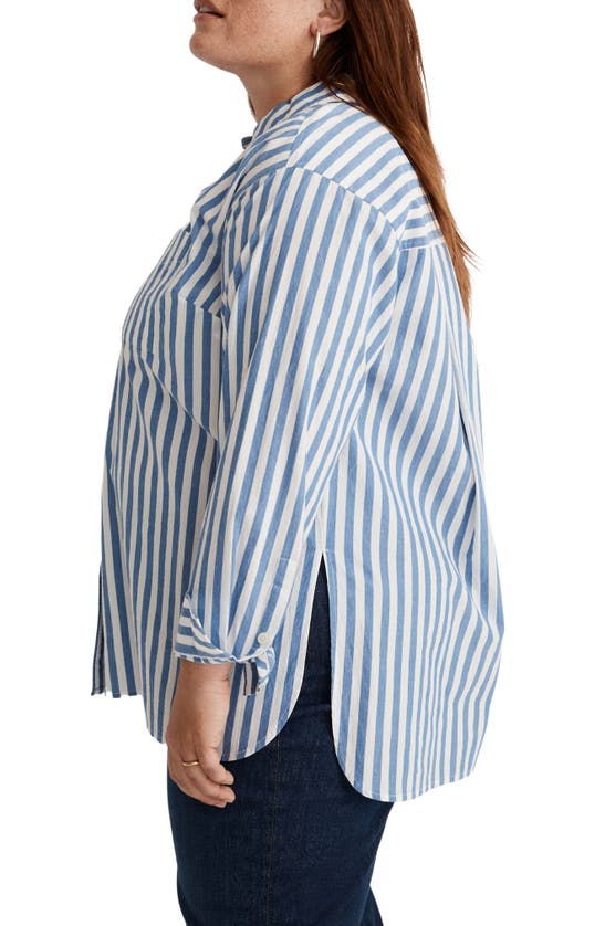 Shop Madewell The Plus Signature Poplin Oversize Button-up Shirt In Hermitage Blue
