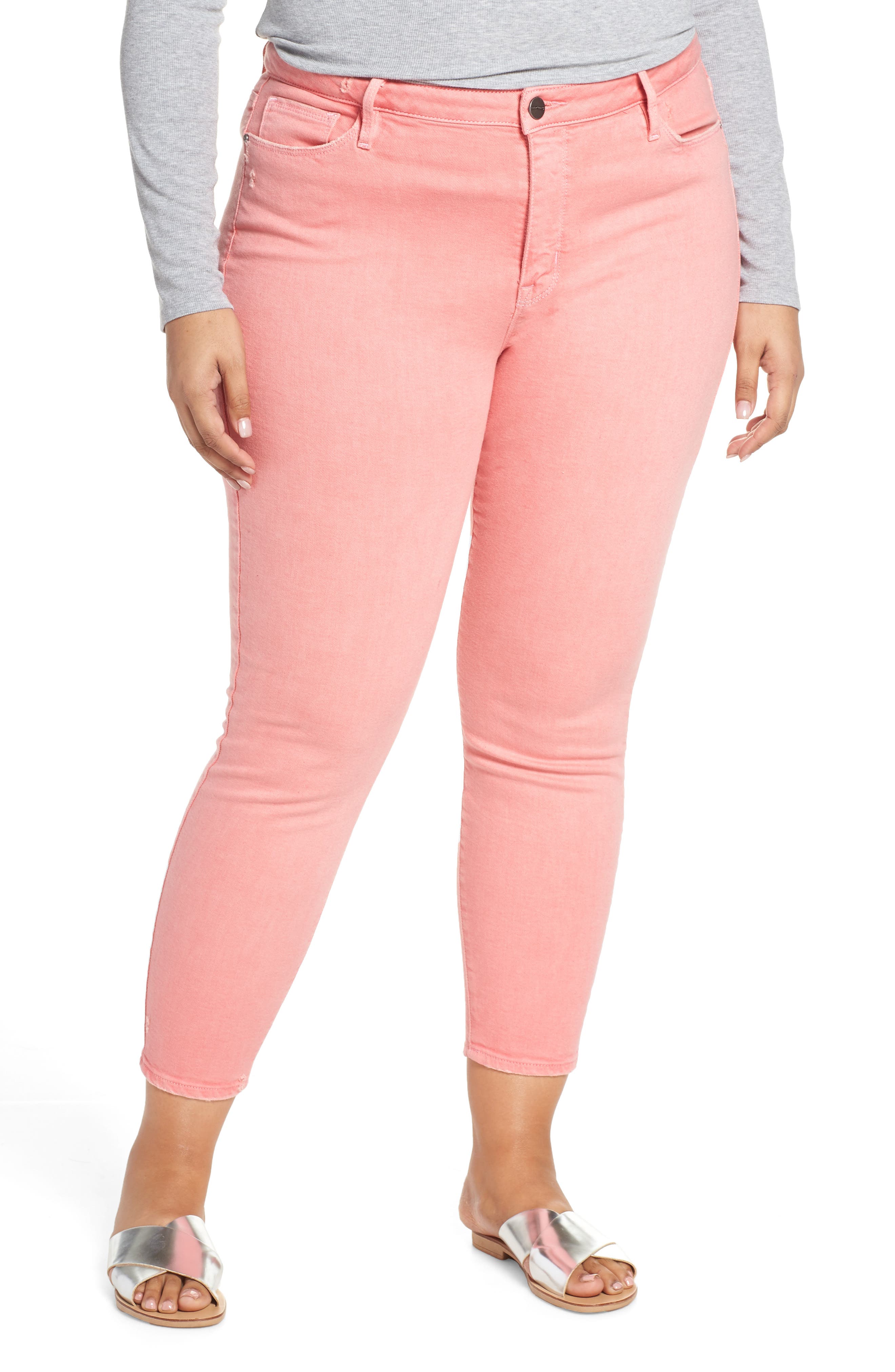 plus size pink skinny jeans