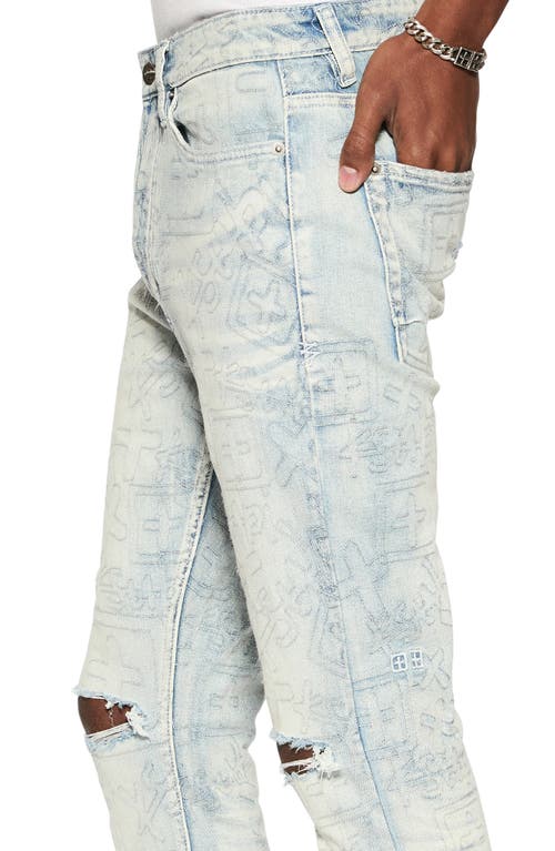 Shop Ksubi Van Winkle Stencil Legacy Ripped Skinny Jeans In Denim