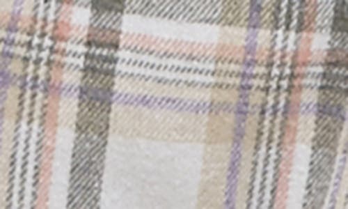 Wishlist Plaid Brushed Long Shacket In Cream