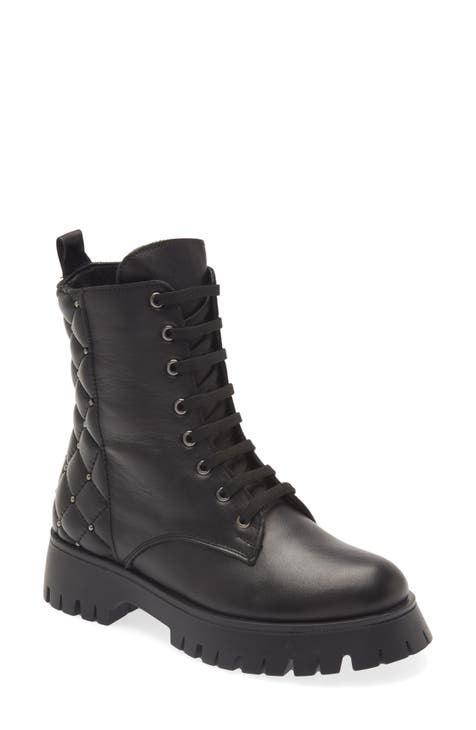 Sheridan Mia Leather Studded Lace-Up Boots - Spark 