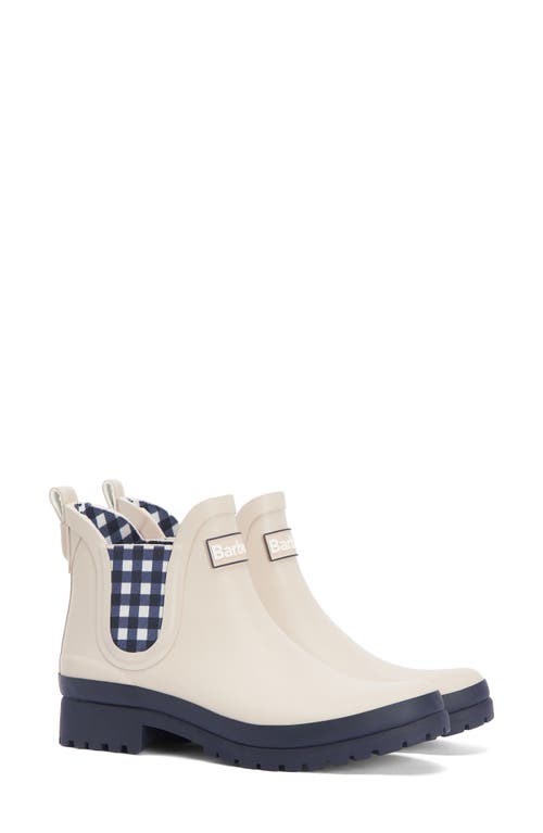 Shop Barbour Mallow Wellington Chelsea Boot In Salt/navy Check