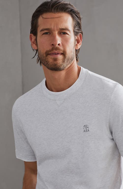 Shop Brunello Cucinelli T-shirt With Faux-layering In Pearl Grey