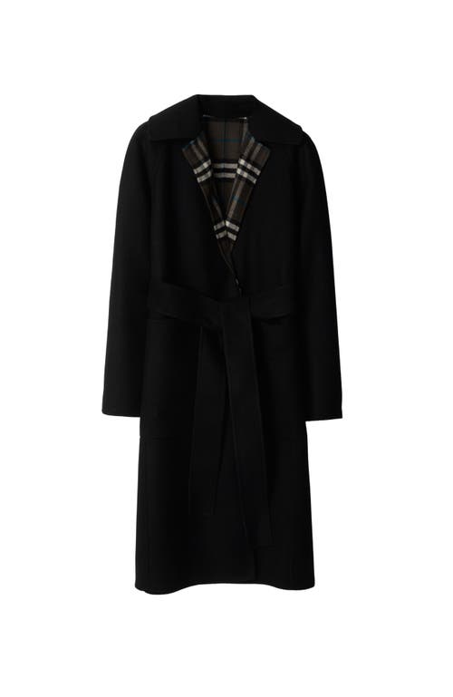 Burberry Mid-length Reversible Wool Car Coat In Black