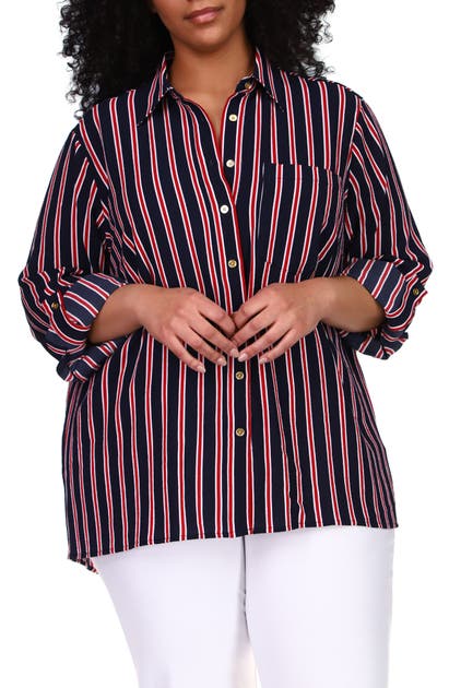 MICHAEL MICHAEL KORS STRIPE BLOUSE,WS14A191ZM