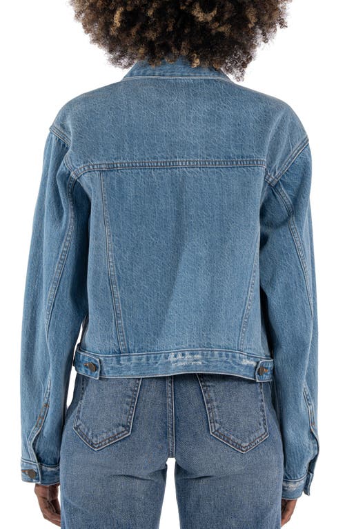 Shop Kut From The Kloth Dolly Crop Denim Jacket In Grateful