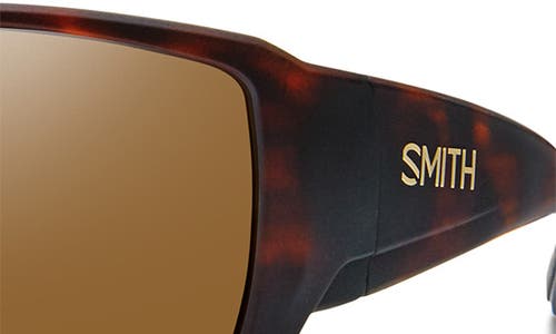 Smith Guides 62mm Chromapop™ Polarized Oversize Wraparound Sunglasses In Matte Tortoise/brown