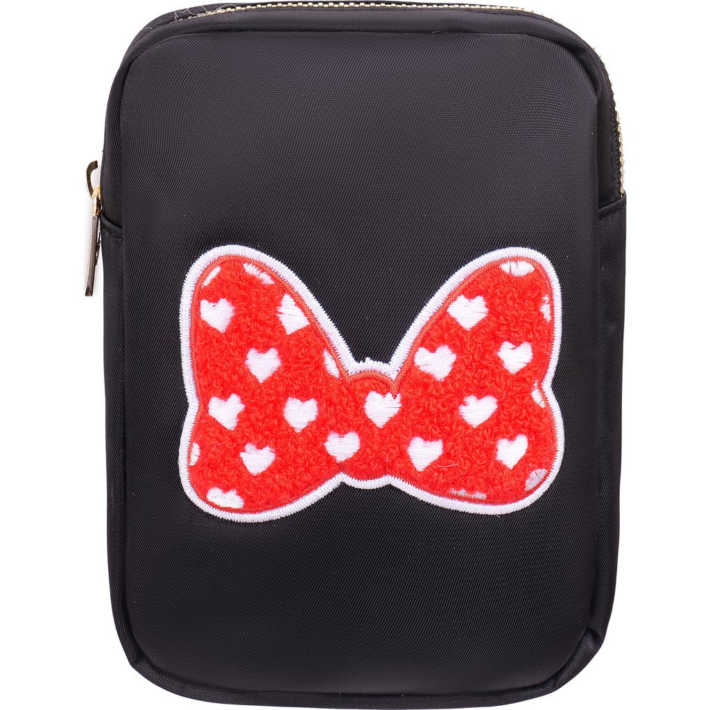 Bloc Bags Mini Heart Bow Cosmetics Bag in Black/red